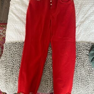 Zara Red Boot Cut Flare Pants